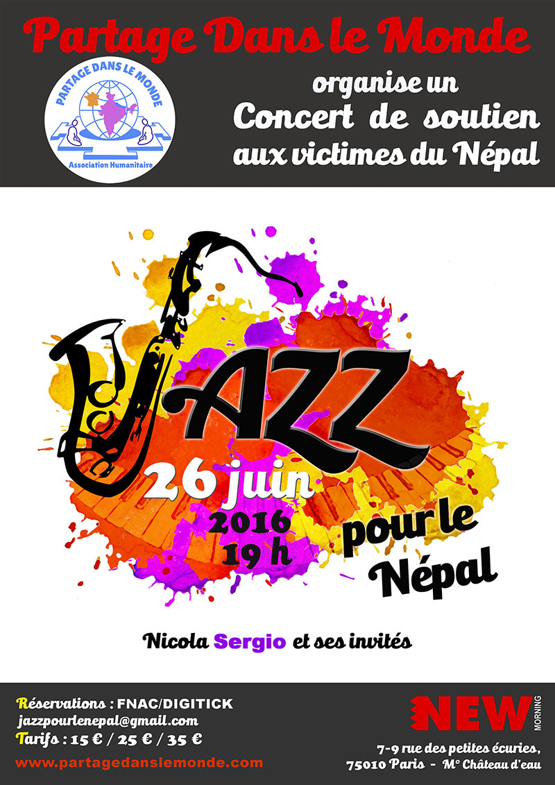 Dim 26 Juin 2016 : Jazz Pour Le Népal