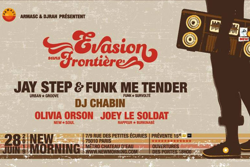 Ven 28 Juin 2019 : Jay Step + Funk Me Tender + Dj Chabin + Olivia Orson + Joey Le Soldat