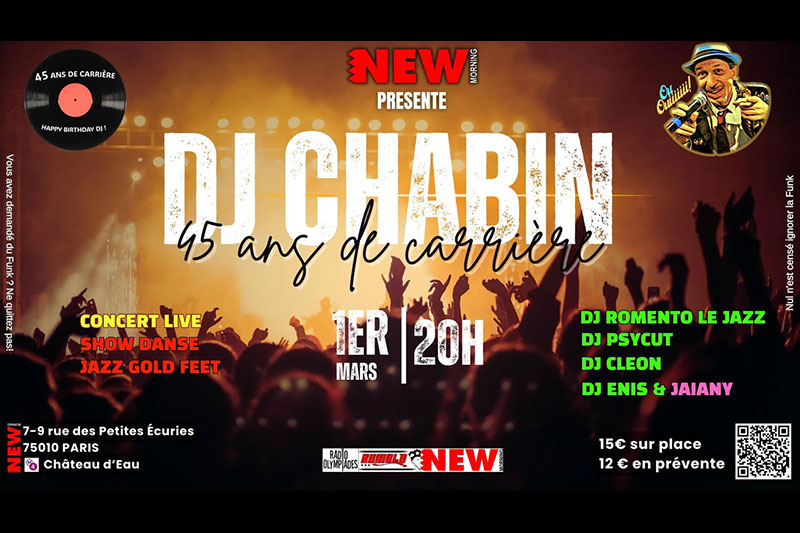 Ven 01 Mar 2024 : DJ Chabin